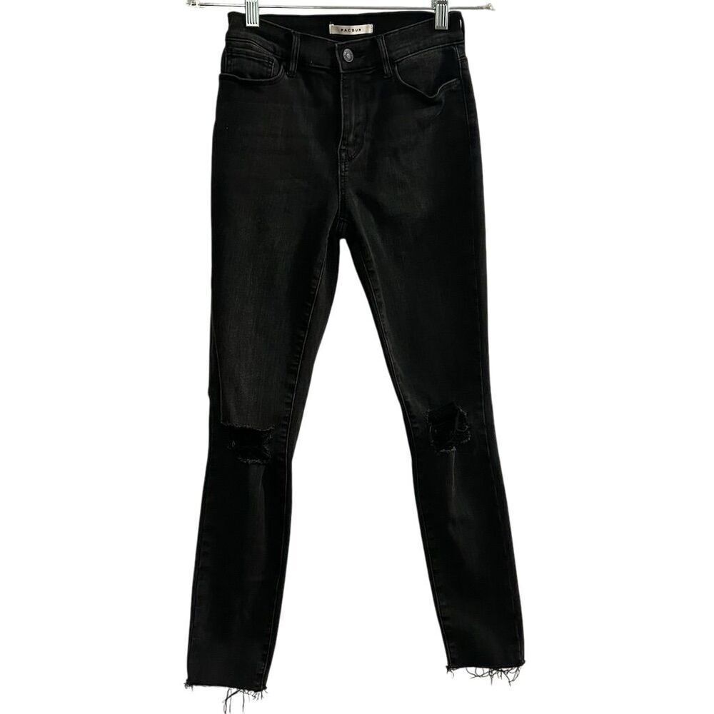PacSun Women's High‎ Rise Jegging Jeans Black Distressed Size 24